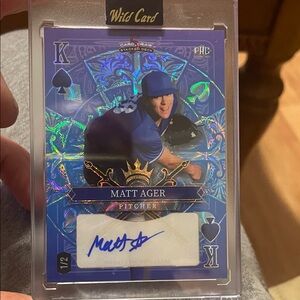 Wild Card Matt Ager on card auto rookie.#1 of 2.  Mint condition.